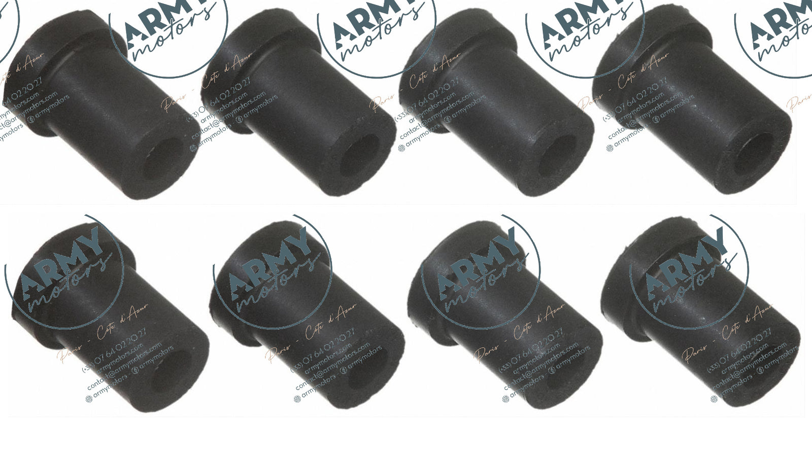 jeu 8 silentblocs jumelles arriere Jeep CJ7 5355841K8